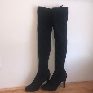 NWT Express Thigh High Black Suede Boots